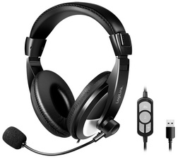 Image LogiLink Stereo-Headset mit Steuerung , 1x USB-A, schwarz