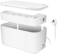 Image LogiLink Kabelbox mit Steckdosenleiste, 5-fach, weiß