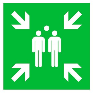 Image SafetyMarking® Rettungszeichen Sammelstelle quadratisch 40,0 x 40,0 cm