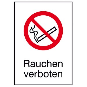 Image SafetyMarking® Verbotsaufkleber Rauchen verboten rechteckig 13,1 x 18,5 cm