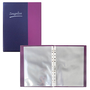 Image Idena Zeugnismappe DIN A4, 10 Hüllen violett/blau
