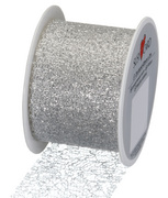 Image SUSY CARD Geschenkband auf Spule "Lace metallic", silber