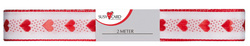 Image SUSY CARD Geschenkband "Herzilein", 15 mm x 2 m, rot/weiß