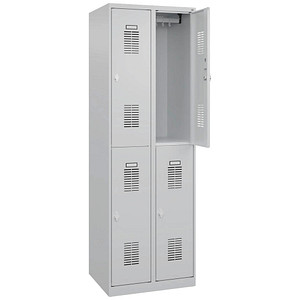 Image CP Spind Basic Plus lichtgrau 088355-20-S10002, 4 Schließfächer 60,0 x 50,0 x 185,0 cm