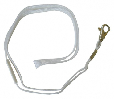 Image Umhängeband / Lanyards Schlüsselanhänger, aus weichem Polyester, mit drehbaren Karabinerhaken, Sicherheitsbruchstelle, Farbe: weiss - 10 Bänder