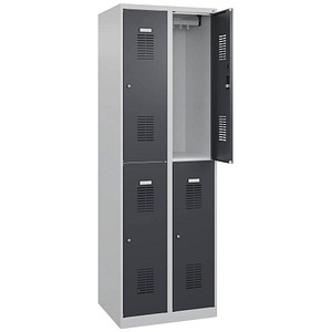 Image CP Spind Basic Plus anthrazitgrau, lichtgrau 088355-20-S10004, 4 Schließfächer 60,0 x 50,0 x 185,0 cm