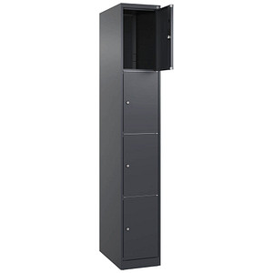 Image CP Schließfachschrank Classic Plus anthrazitgrau 080000-104-S10010, 4 Schließfächer 30,0 x 50,0 x 185,0 cm