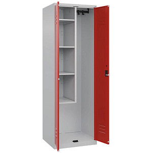 Image CP Putzmittelschrank Classic Plus 080100-00-S10002 verkehrsrot, lichtgrau 60,0 x 50,0 x 185,0 cm, aufgebaut