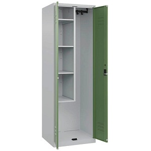 Image CP Putzmittelschrank Classic Plus 080100-00-S10006 resedagrün, lichtgrau 60,0 x 50,0 x 185,0 cm, aufgebaut