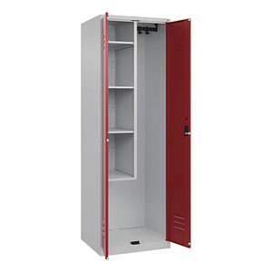 Image CP Putzmittelschrank Classic Plus 080100-00-S10014 rubinrot, lichtgrau 60,0 x 50,0 x 185,0 cm, aufgebaut