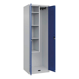 Image CP Putzmittelschrank Classic Plus 080100-00-S10016 enzianblau, lichtgrau 60,0 x 50,0 x 185,0 cm, aufgebaut