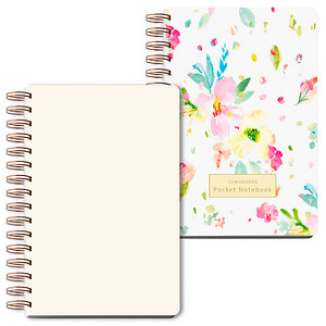 Image LUMA Notizbuch Pocket Blümchen ca. DIN A5 blanko, mehrfarbig Hardcover 100 Seiten