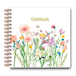 Image LUMA Gästebuch Wildblumen ca. DIN A5 blanko, Hardcover 100 Seiten