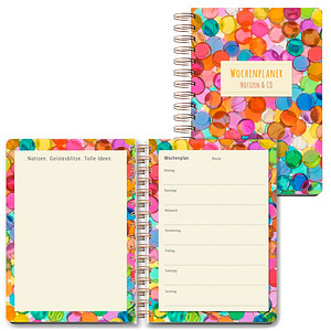 Image LUMA Notizbuch Wochenplaner Glassteine ca. DIN A5 blanko, mehrfarbig Hardcover 104 Seiten