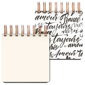 Image LUMA Notizbuch Mini Schrift ca. DIN A6 blanko, weiß/schwarz Hardcover 100 Seiten