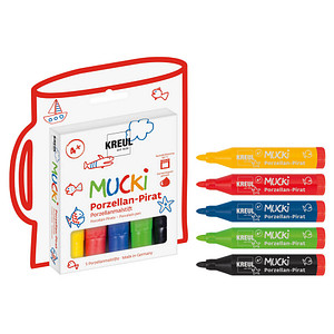Image KREUL Porzellan-Pirat Porzellanmalstift "MUCKI", 5er-Set
