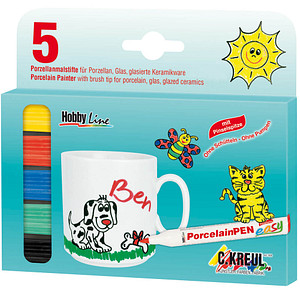 Image KREUL Porzellanmarker "PorcelainPEN easy", 5er-Set
