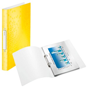 Image LEITZ Ringbuch WOW, DIN A4, PP, gelb-metallic, 2 Ringe 2 Ring-Reißmechanik, Rüc