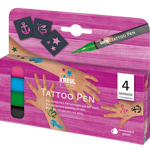 Image KREUL Tattoo Pen, 4er-Set "Anker, Sterne, Schmetterling