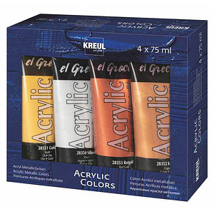 Image KREUL Acrylfarbe el Greco Acrylic Metallic, 75 ml, 4er-Set