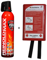 Image REINOLD MAX Feuerlösch-Spray "STOP FIRE" + Feuerlöschdecke