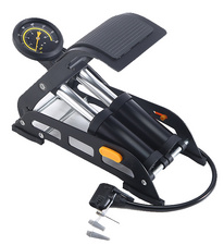 Image IWH Fußluftpumpe Doppelzylinder, schwarz