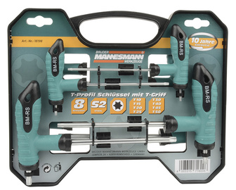 Image BRÜDER MANNESMANN Werkstatt Schraubendreher-Set 8teilig T-Profil (M18198)