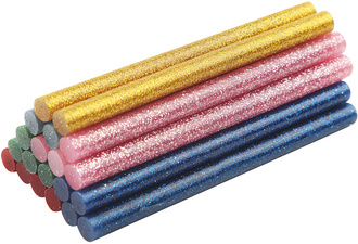 Image BRÜDER MANNESMANN Klebepatrone, farbig-glitter, 20er Set