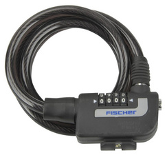 Image FISCHER Kabel-Fahrradschloss, Länge: 1.200 mm, schwarz