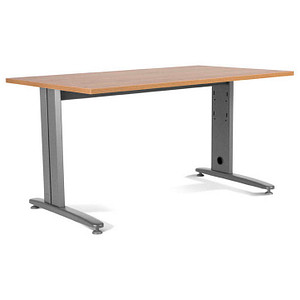 Image rocada METAL Schreibtisch eiche/grau rechteckig, T-Fuß-Gestell grau 160,0 x 80,0 cm
