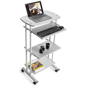 Image rocada PC-Tisch mit Rollen grau 68,0 x 53,0 x 126,0 cm