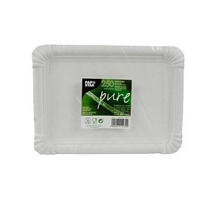 Image PAPSTAR Papp-Teller "pure" eckig, 165 x 230 mm, weiß, 250er aus 100% Frischfase