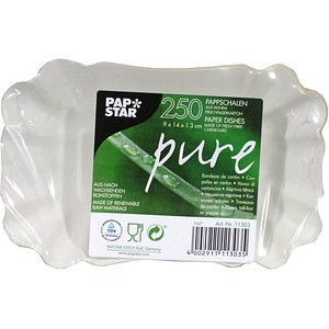 Image PAPSTAR Pommes-Schale "pure", Maße: 90 x 140 x 30 mm, weiß aus 100% Frischfaser