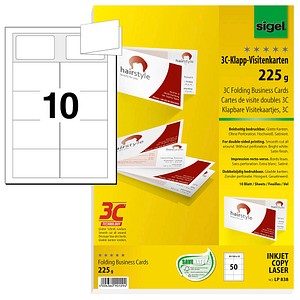 Image SIGEL Klapp-Vis.Karten weiß, 50St.; 1 Pack = 50 St.