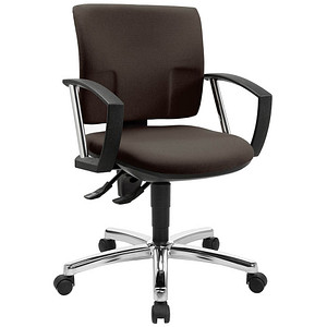 Image Topstar Bürostuhl Pro 30 chrom, PU39AG08 Stoff braun, Gestell chrom