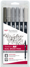 Image Tombow Doppelfasermaler "DUAL BRUSH PEN ABT",6er Gray Colors