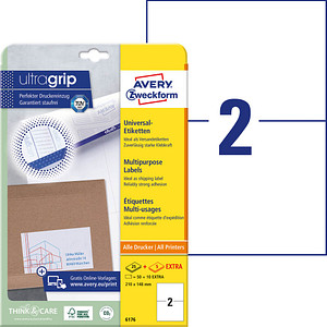 Image ZWECKFORM Avery 6176 - Weiß - Rechteck - A4 - Papier - Laser/Inkjet - 100% (617