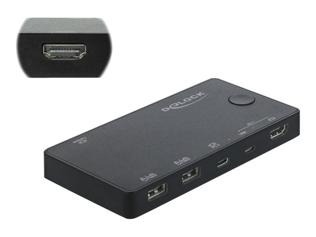 Image DELOCK HDMI / USB-C KVM Switch 4K 60 Hz mit USB 2.0