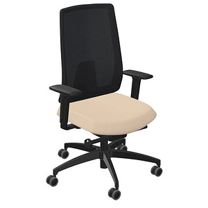 Image Dauphin Bürostuhl Indeed mesh Stoff beige, Gestell schwarz