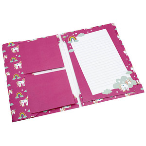 Image artoz Briefpapier mit Briefhüllen Einhorn pink ca. DIN A5 80 g/qm 1 Pack