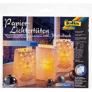 Image folia Papiertüten für Tischlichter Weihnachtsbaum weiß 10 St.