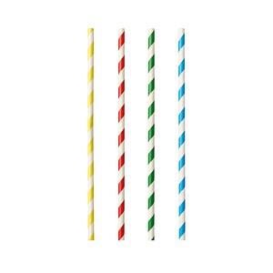 Image PAPSTAR Papier-Trinkhalm "Stripes", 210 mm, farbig sortiert
