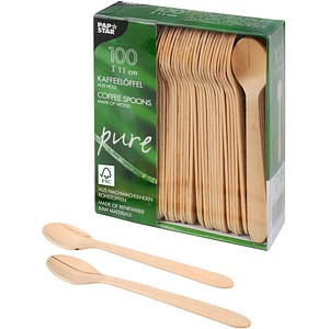 Image 100 PAPSTAR Einweg-Kaffeelöffel pure Holz