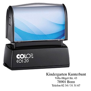 Image COLOP Textstempel, individualisierbar EOS 20 selbstfärbend blau, schwarz, rot