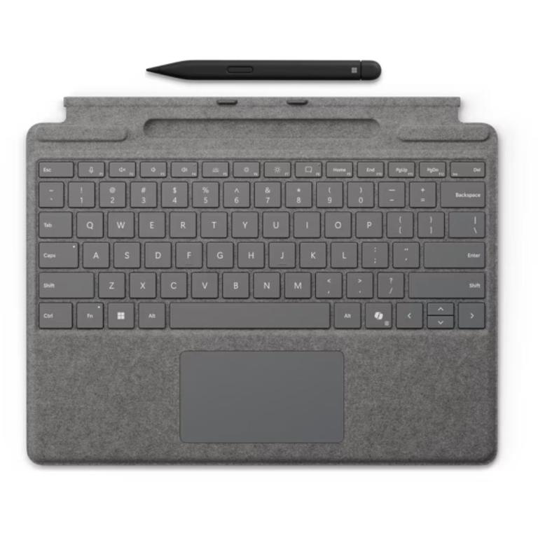 Image MICROSOFT Surface Pro Keyboard [DE] Platin + Slim Pen 2 Schwarz mit Copilot But