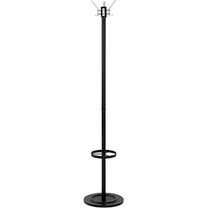 Image HAKU Möbel Kleiderständer 20594 schwarz Metall 6 Haken 37,0 x 179,0 cm