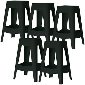 Image PAPERFLOW Hocker BELLINI, 5er Set, Sitzhöhe: 685 mm, schwarz