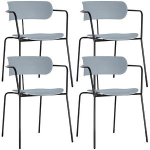 Image PAPERFLOW Besucherstuhl BISTRO, 4er Set, blau
