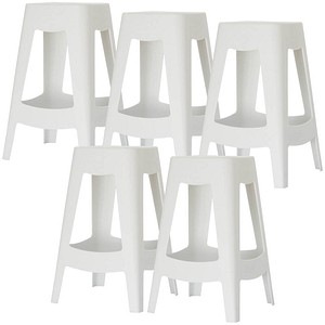 Image PAPERFLOW Hocker BELLINI, 5er Set, Sitzhöhe: 685 mm, weiß