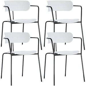 Image PAPERFLOW Besucherstuhl BISTRO, 4er Set, weiß